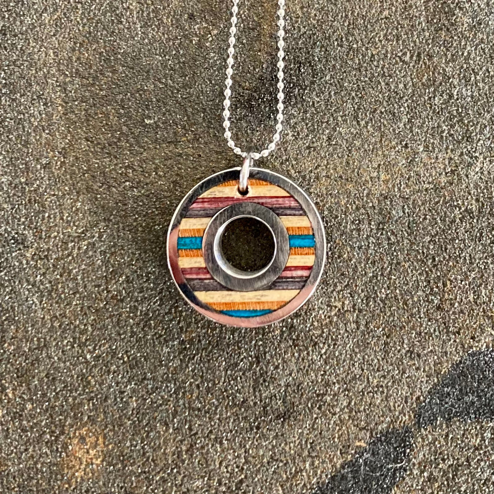 Upcycled Wood Skateboard Ball Bearing Necklaces