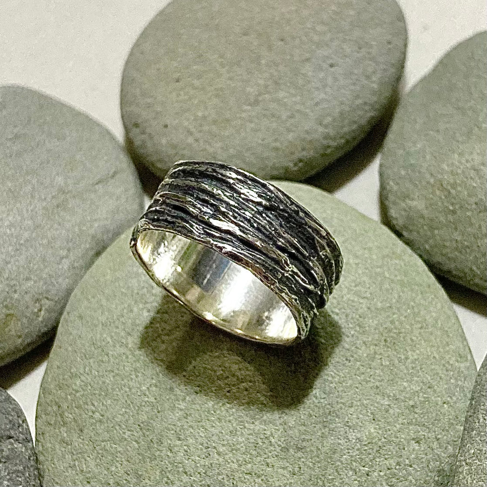 Oxidized Sterling Silver Pinyon Pine Rings