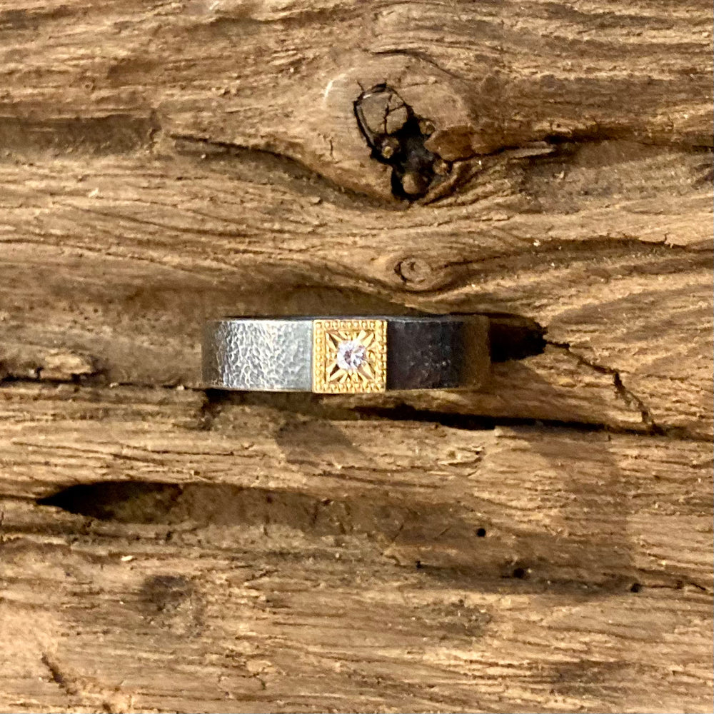 Diamond and 18K Gold Seal Ring