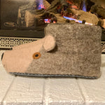 Fair Trade Wool Felt Bear Slippers