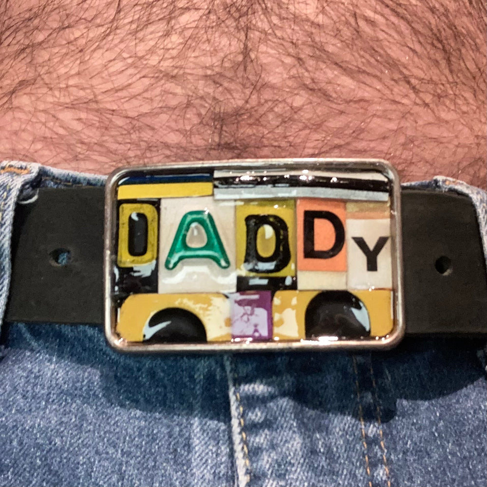 Daddy Upcycled License Plate Belt Buckle