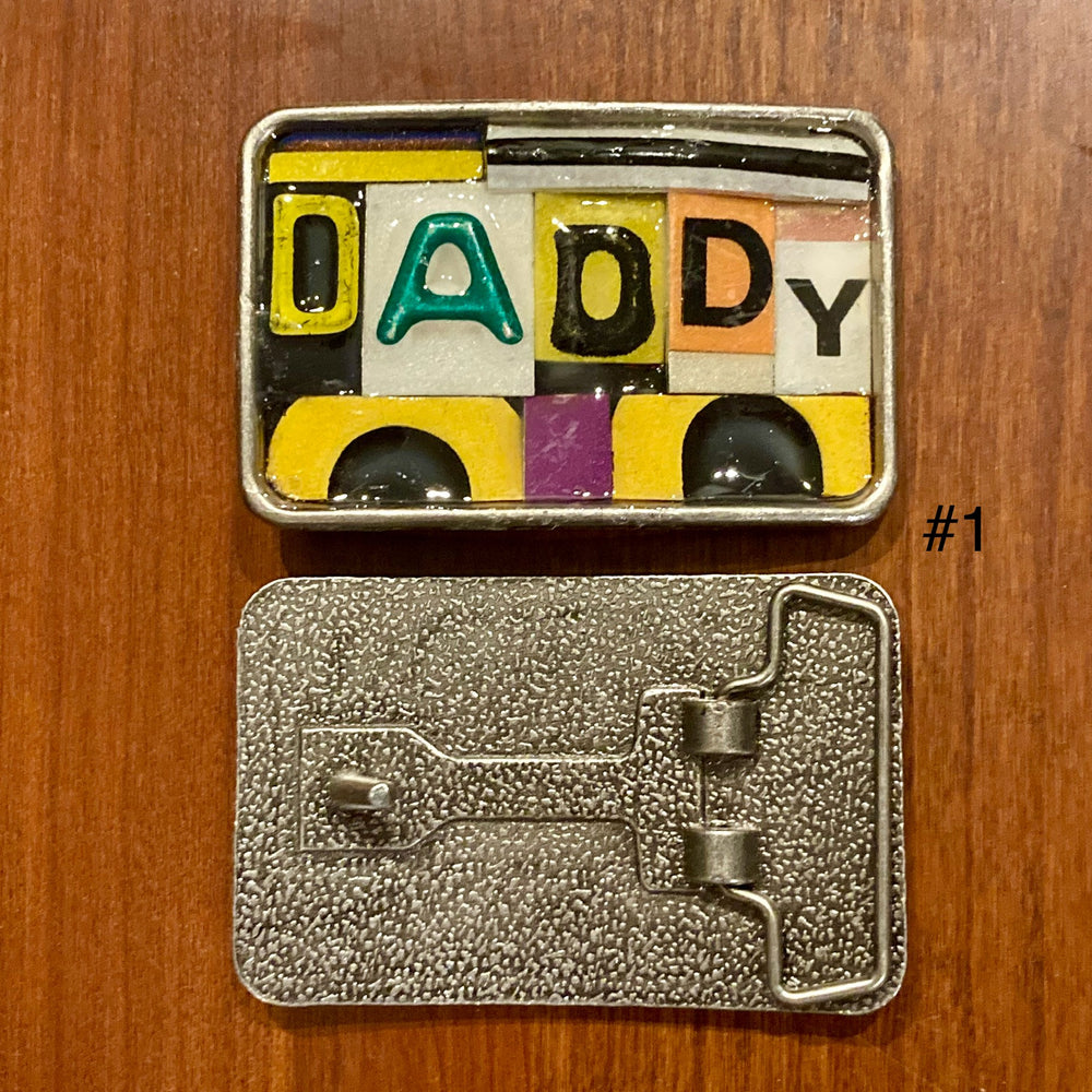 Daddy Upcycled License Plate Belt Buckle