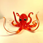 Fire Speckled Blown Glass Octopus