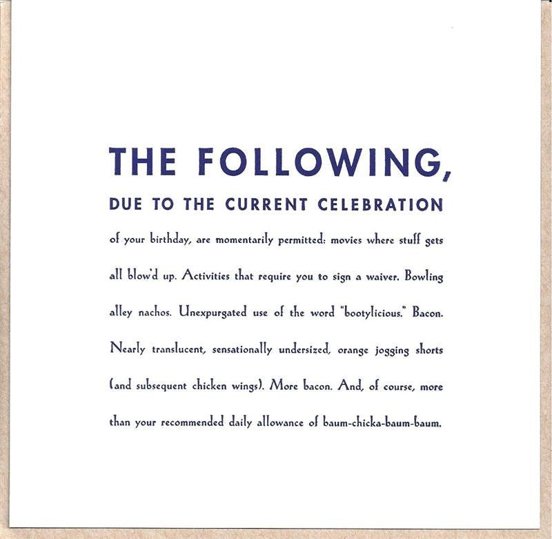 The Following Birthday Card