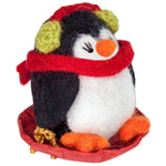 Fair Trade Saucer Sledding Penguin Ornament