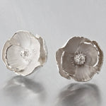 Large Poppy Sterling Silver Post Earrings