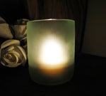 Set of Four Arctic Recycled Beer Bottle Votive Holders