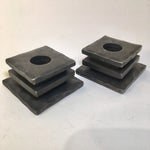 Stacked Wrought Iron Candle Holder Pair