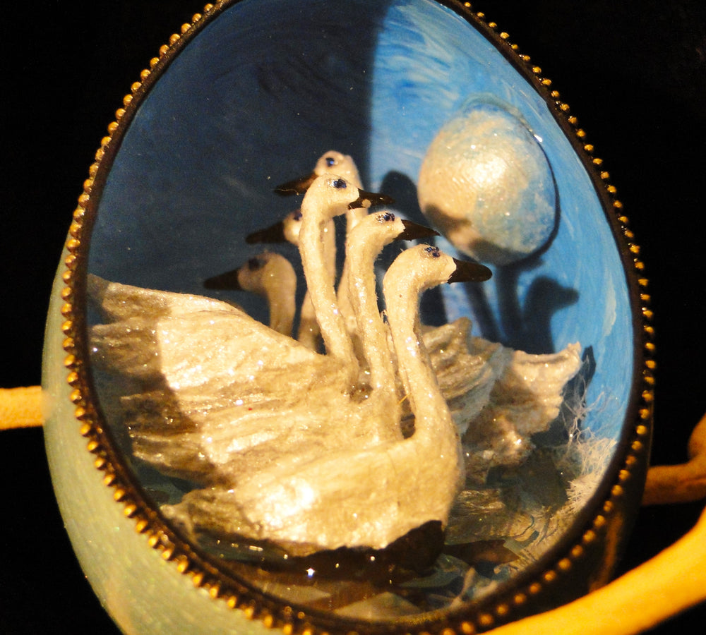 Seven Swans a Swimming Duck Egg Ornament