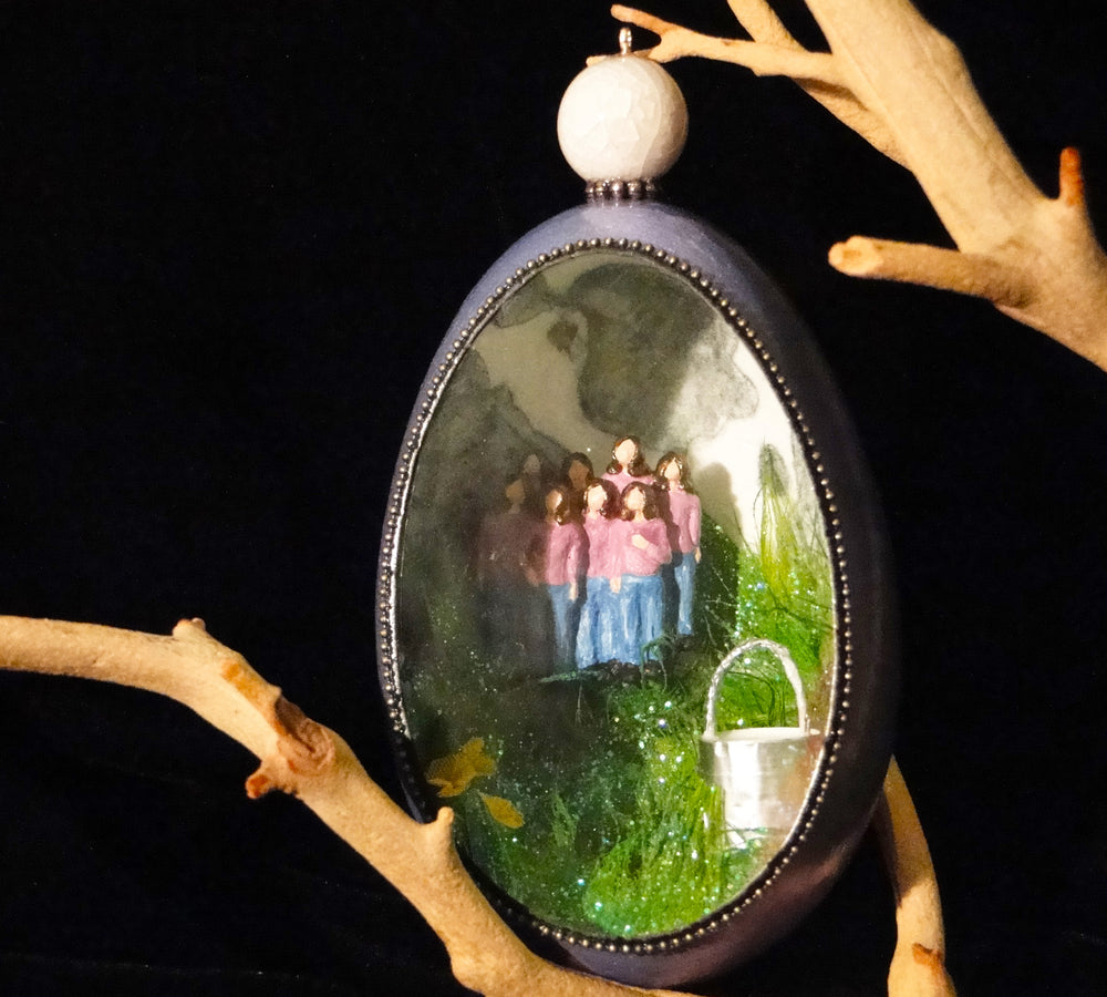 Eight Maids a Milking Goose Egg Ornament
