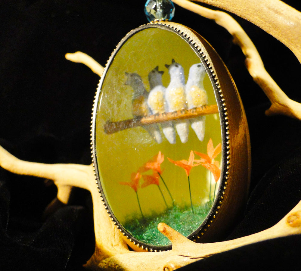 Four Calling Birds Goose Egg Ornament