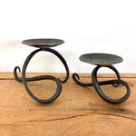 Wrought Iron Curvy Pillar Holder Pair