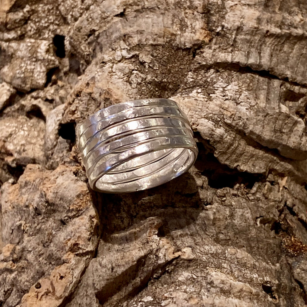 Cooper Barrel Sterling Silver Rings