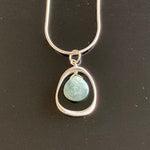 Framed Aquamarine Teardrop Pendant Necklace