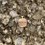 Wanderer Rubies and Sterling Silver Square Pendant Necklace