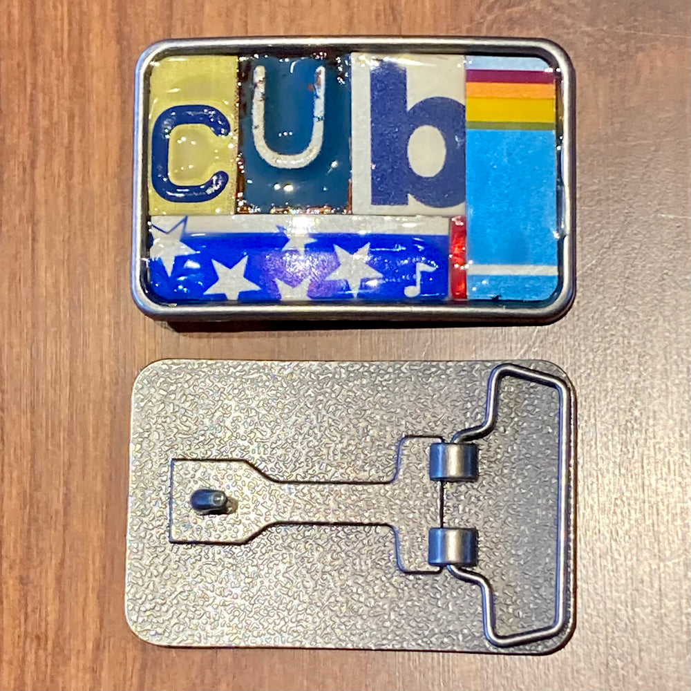 Cub Upcycled License Plate Belt Buckle