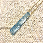 One of a Kind Aquamarine Sliver on 14K Gold Necklace