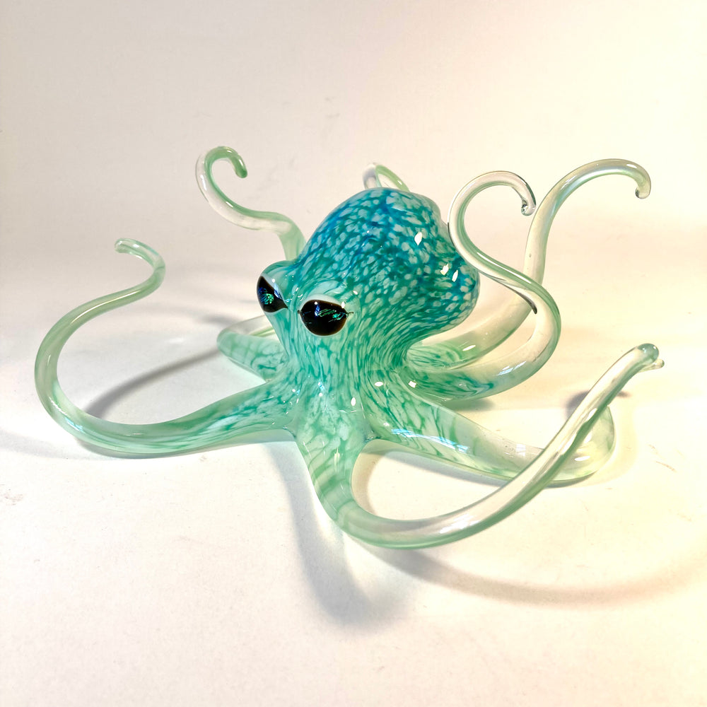 Aqua Blown Glass Octopus