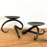 Wrought Iron Curvy Pillar Holder Pair